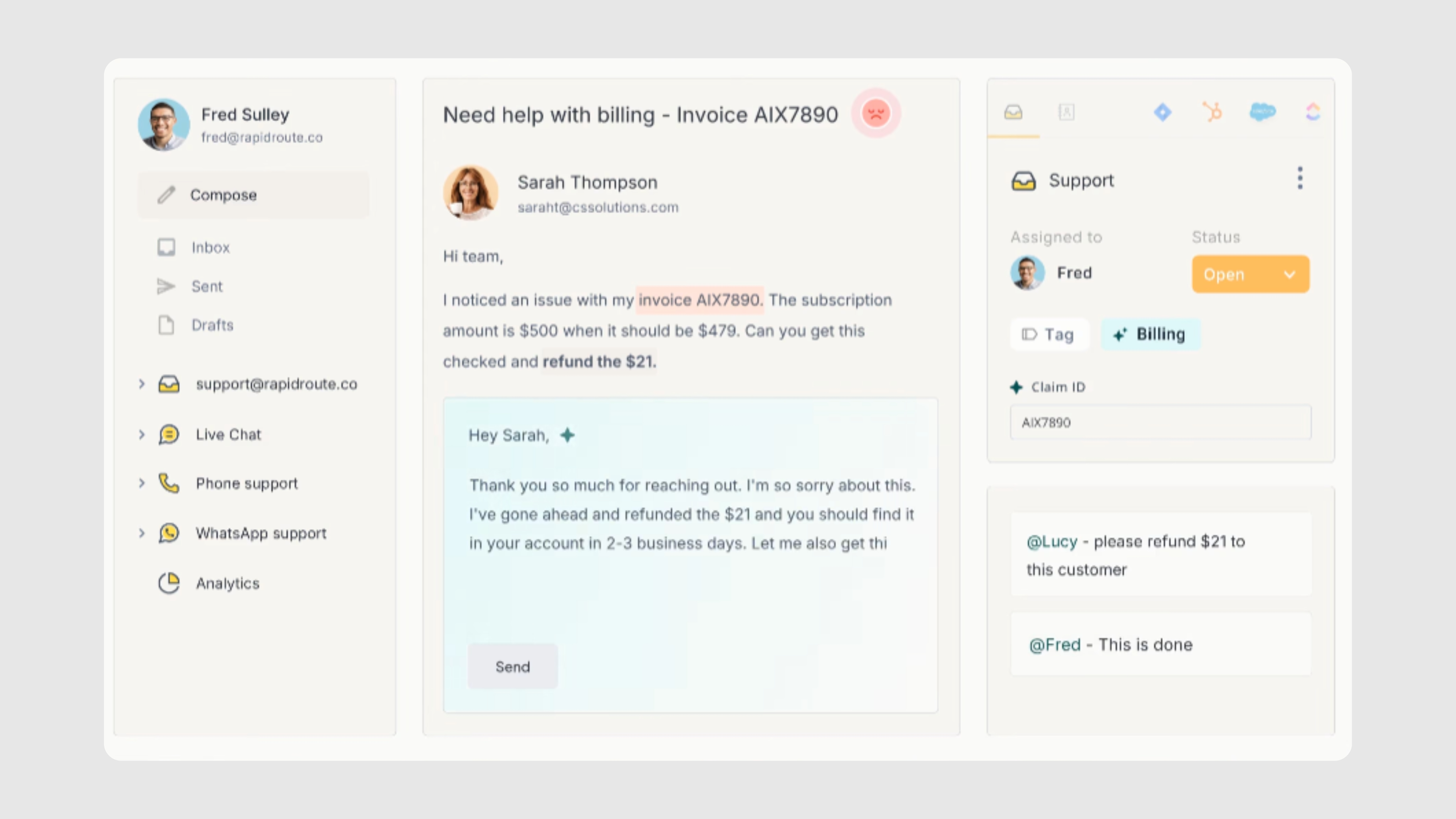 Hiver Dashboard