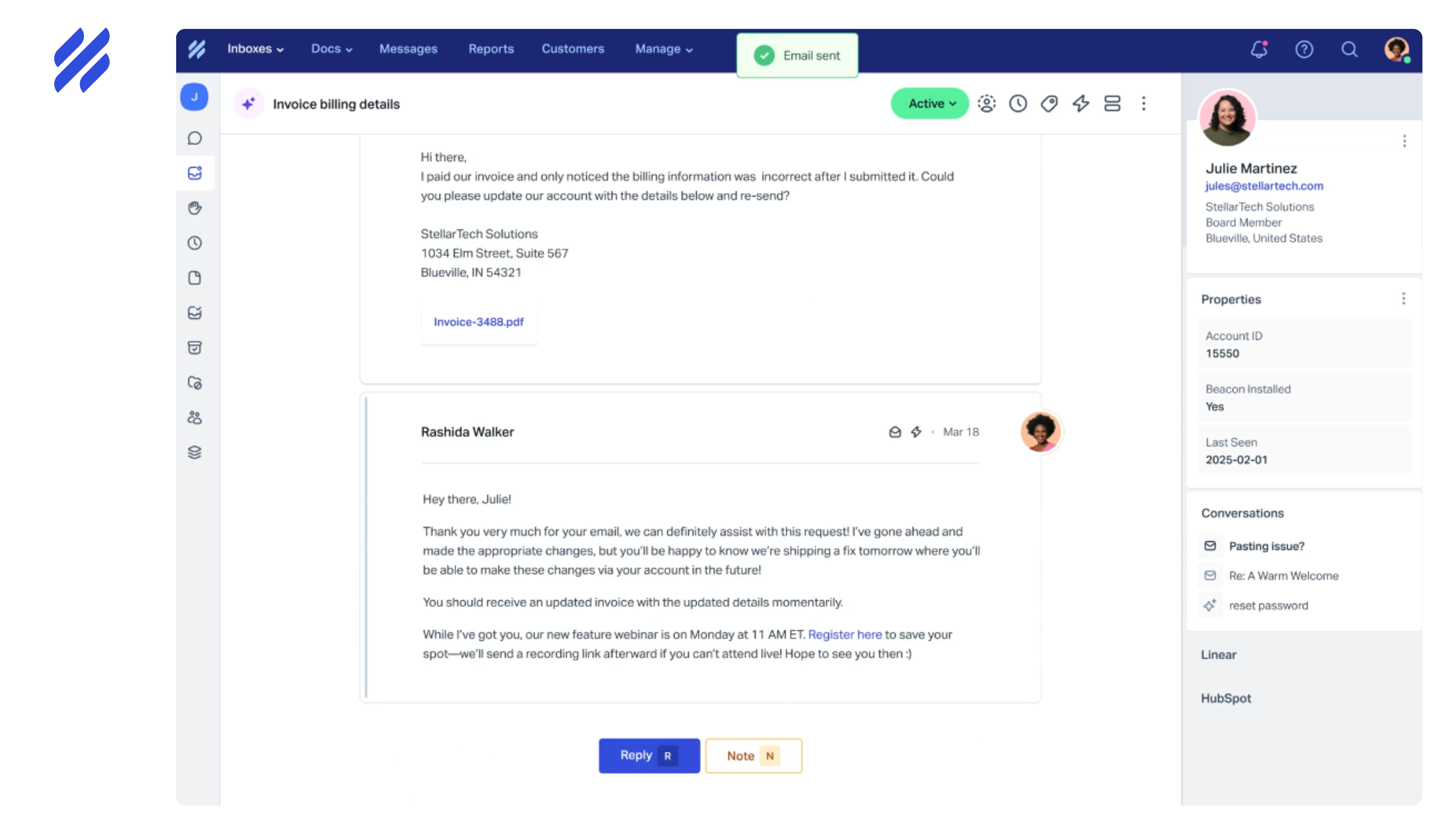 Help Scout dashboard