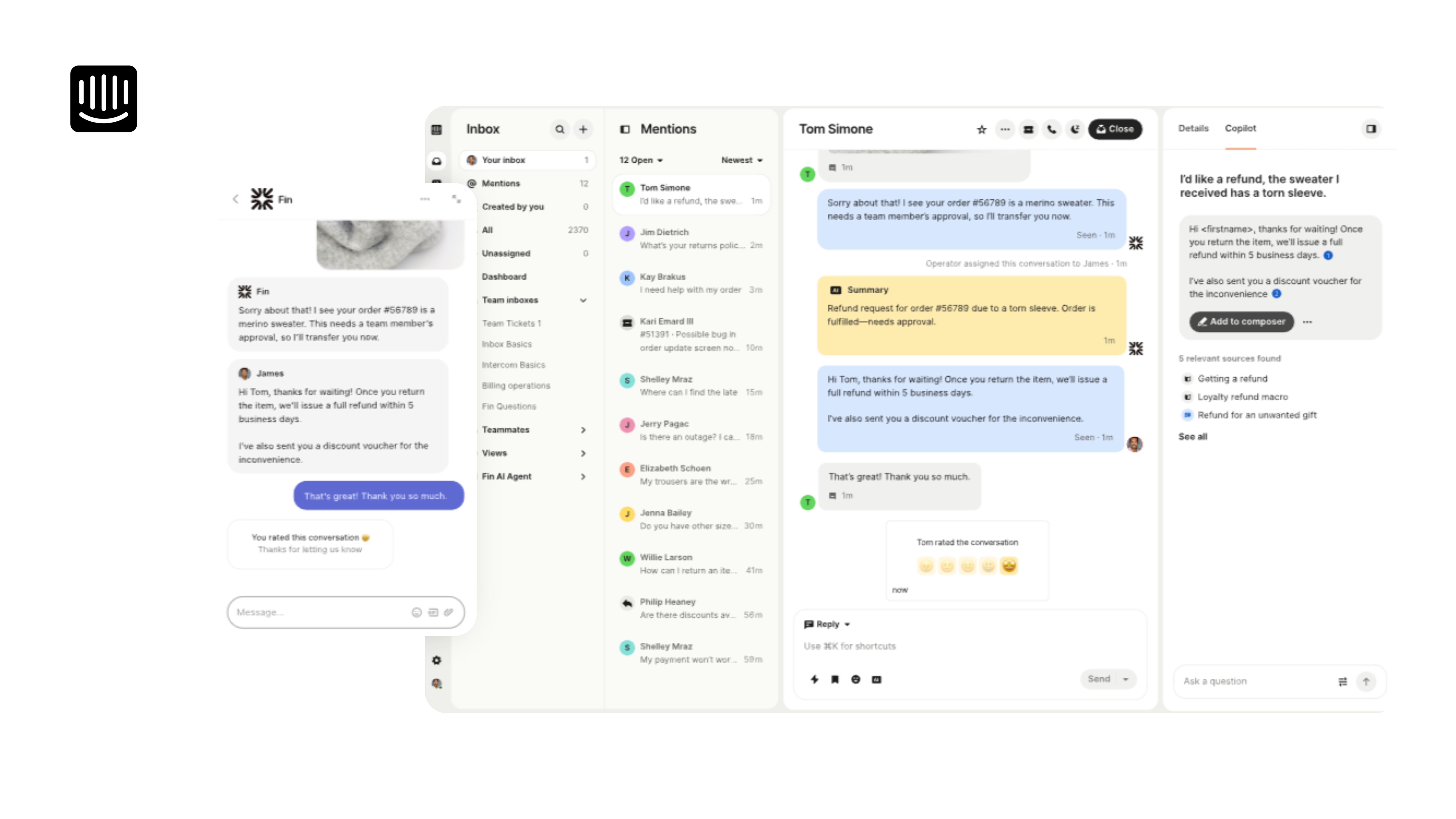 Intercom dashboard